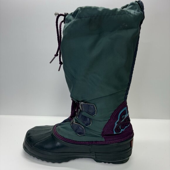 VTG 90s Sorel Womens Freestyle Tall Snow Boots Felt Liner Retro Gorpcore Sz 8 - Picture 6 of 11